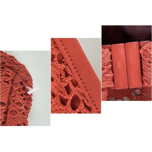 Freya Swimsuit Women’s Size 34DD Burnt Amber Orange Eyelet Sundance Tankini Top - Picture 6 of 6